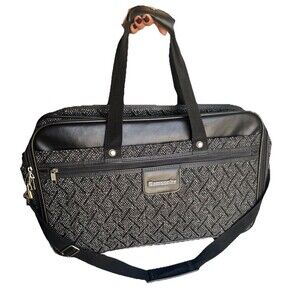 Samsonite 20" Shoulder Luggage Bag Carry On  Black Gray Tweed Beacon Hill VTG